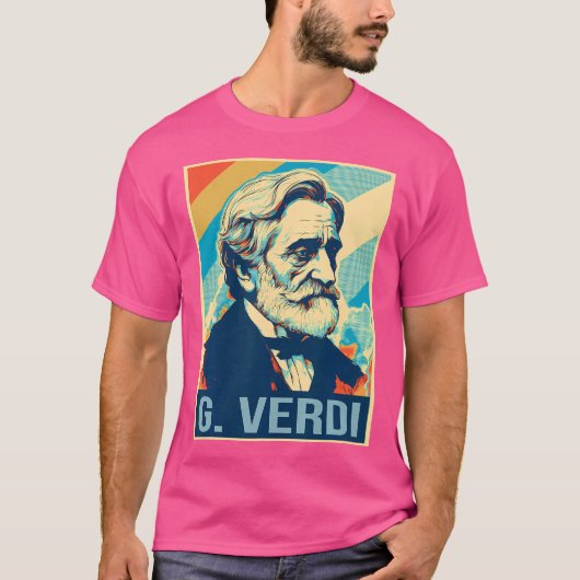 ジュゼッペ・ヴェルディのポスターオペライタリアンー Tシャツ (正面)