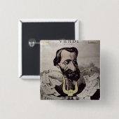 ジュゼッペ・ヴェルディの風刺漫画、1860年代 缶バッジ (正面&裏面)