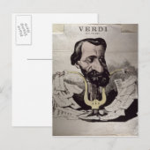 ジュゼッペ・ヴェルディ、風刺画、1860年代 ポストカード (正面/裏面)