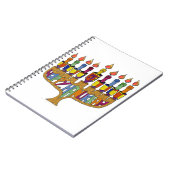 ジュダイカハッピーハヌッカドレデル(ユダヤ教)メノラー ノートブック (左側)