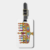 ジュダイカハッピーハヌッカドレデル（ユダヤ教）メノラー ラゲッジタグ (正面縦)