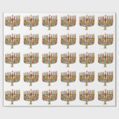 ジュダイカハッピーハヌッカドレデル(ユダヤ教)メノラー ラッピングペーパー (フラット)