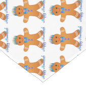 ジュダイカハヌカージンジャーブレッドマン（ユダヤ教）メノラー ショートテーブルランナー (コーナー)