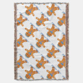 ジュダイカハヌカージンジャーブレッドマン(ユダヤ教)メノラー スローブランケット (正面縦)