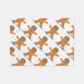 ジュダイカハヌカージンジャーブレッドマン（ユダヤ教）メノラー フリースブランケット (正面(横))