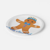 ジュダイカハヌカージンジャーブレッドマン（ユダヤ教）メノラー ペーパープレート (アングル)
