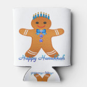 ジュダイカハヌカージンジャーブレッドマン（ユダヤ教）メノラー 缶クーラー (裏面)