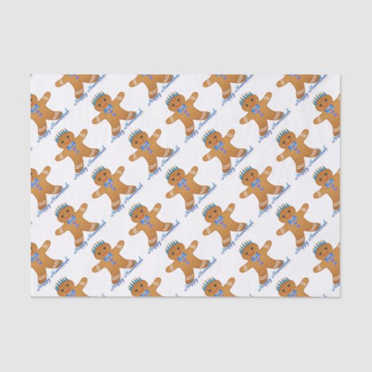 ジュダイカハヌカージンジャーブレッドマン（ユダヤ教）メノラー 薄葉紙 (正面)