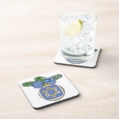 ジュダイカハヌッカスターオブデイビッドオーナメントプリント コースター (右側)