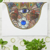 ジュダイカハムザハートフラワーズオパールプリント キッチンタオル (折り畳み)