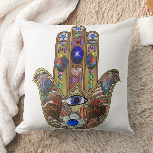 ジュダイカハムザハートフラワーズオパールプリント クッション (ブランケット)