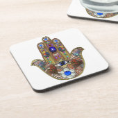 ジュダイカハムザハートフラワーズオパールプリント コースター (左側)