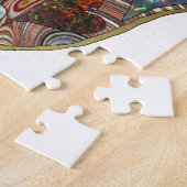 ジュダイカハムザハートフラワーズオパールプリント ジグソーパズル (側面)