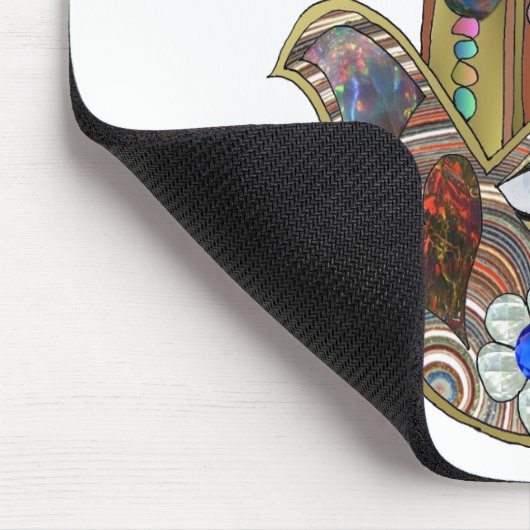 ジュダイカハムザハートフラワーズオパールプリント マウスパッド (コーナー)