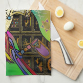 ジュダイカプリムエスターお祝いアートプリント キッチンタオル (四つ折り)