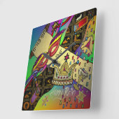 ジュダイカプリムエスターお祝いアートプリント スクエア壁時計 (傾斜)