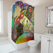 ジュダイカプリムエスターお祝いダークアートプリント シャワーカーテン (インサイチュ)