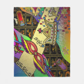 ジュダイカプリムエスターユダヤお祝いアートプリント フリースブランケット (正面)