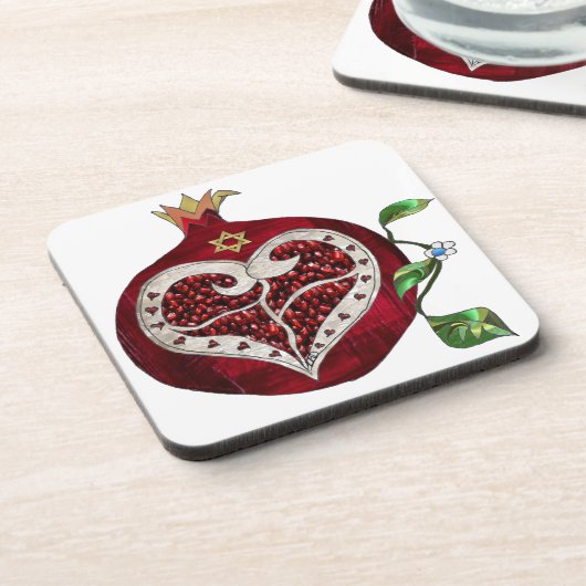 ジュダイカポメグラナートハートハヌッカロシュハサナ コースター (左側)