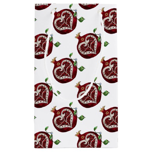 ジュダイカポメグラナートハートハヌッカロシュハサナ スモールペーパーバッグ (裏面)