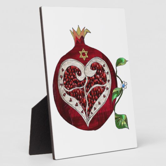 ジュダイカポメグラナートハートハヌッカロシュハサナ フォトプラーク (側面)