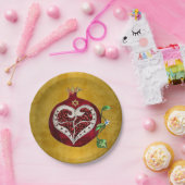 ジュダイカポメグラナートハートハヌッカロシュハサナ ペーパープレート (パーティー)