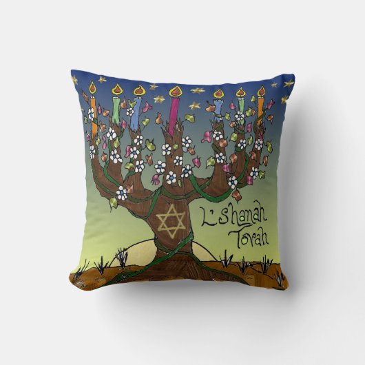 ジュダイカランシャナトヴァツリーオブライフ装飾用クッション クッション (正面)