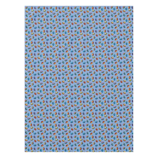 ジュダイカ – ハヌカー（ユダヤ教の祭り）テーブルクロス – ユダヤ教の休日 テーブルクロス (正面)