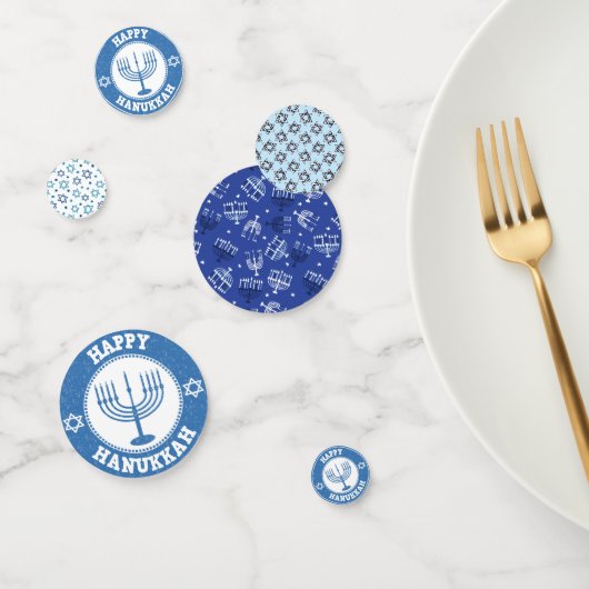 ジュダイカ – ハヌカー（ユダヤ教の祭り）食器 – 紙吹雪 – ビュッフェ (グループ)