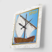 ジュダカ12イスラエル・ゼブルン・アートの部族 スクエア壁時計 (傾斜)