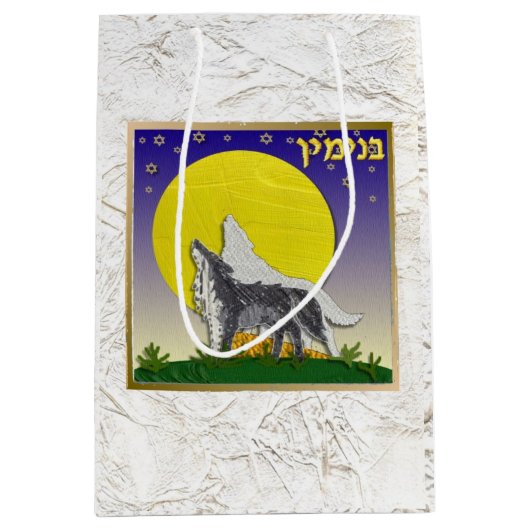 ジュダカ12部族のイスラエル芸術ベンジャミン抱き枕 ミディアムペーパーバッグ (正面)