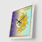 ジュダカ12部族イスラエルイスサチャールアート スクエア壁時計 (傾斜)