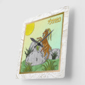 ジュダカ12部族イスラエル・ナフタリ スクエア壁時計 (傾斜)