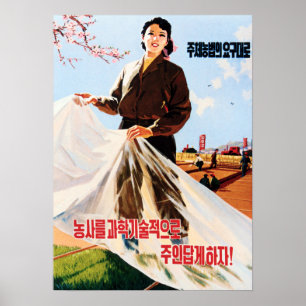 ジュチェ農業革命DPR韓国プロパガンダ ポスター