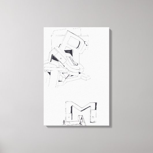 ジュックスデ建築建物ズゲームスケッチ1 C キャンバスプリント (正面)