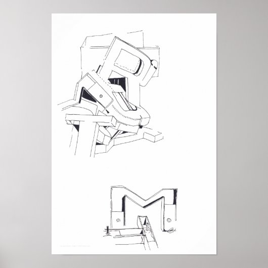 ジュックスデ建築建物ズゲームスケッチ1 P ポスター (正面)