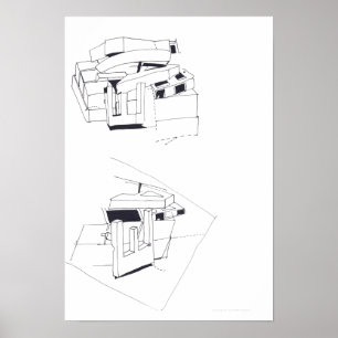 ジュックスデ建築建物ズゲームスケッチ3 P ポスター