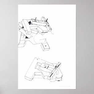 ジュックスデ建築建物ズゲームスケッチ6 P ポスター