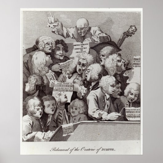 ジュディスのオラトリオのリハーサル， 1734 ポスター (正面)