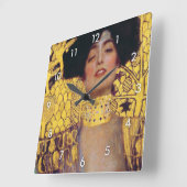 ジュディス(レディ・イン・金ゴールド)、グスタフ・クリムト スクエア壁時計 (傾斜)