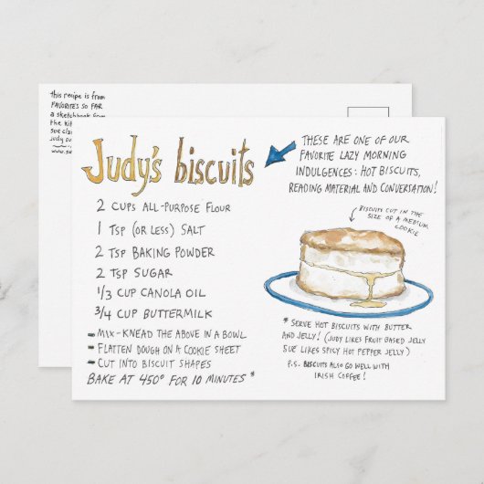 ジュディズビスケットレシピはがき ポストカード (正面/裏面)