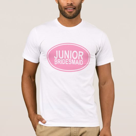 ジュニアの花嫁結婚メイドの楕円形ピンク Tシャツ (正面)