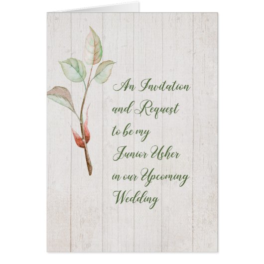 ジュニアアッシャー招待状とリクエスフェイクウッド (正面)