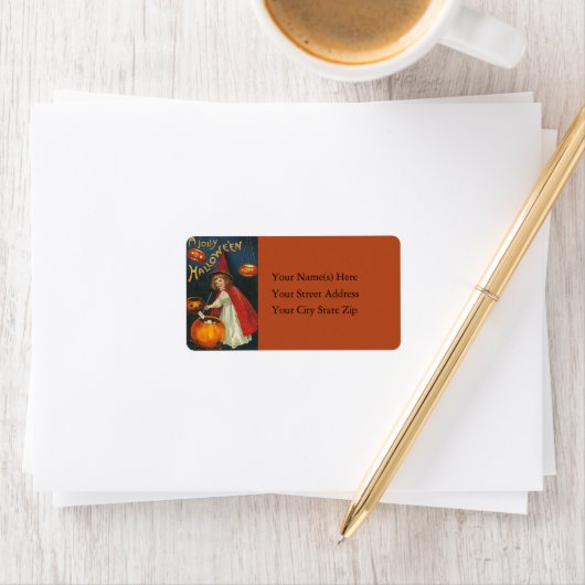 ジュニアウィッチとハロウィーンのカボチャのちょうちん住所 シール (インサイチュ)