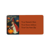 ジュニアウィッチとハロウィーンのカボチャのちょうちん住所 シール (正面)