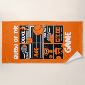 ジュニアガールズテニス選手 ビーチタオル (正面)