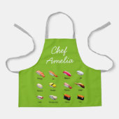 ジュニアシェフすしカラフル子供 エプロン (正面)