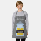 ジュニアシェフのjarスパイスtumeric colurful kids エプロン (着用した状態)