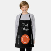 ジュニアシェフボーイズグルメキッズ エプロン (着用した状態)