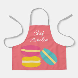 ジュニアシェフマカロンカラフル子供 エプロン